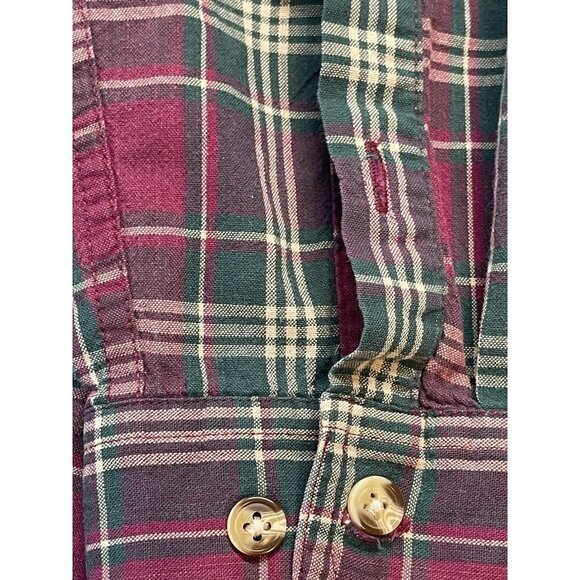 Cabela's Mens Shirt Size Medium Red Green Plaid Button Down - Picture 5 of 8